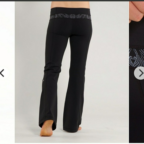 lululemon athletica Pants - Lululemon Long Black Reversible Groove Pant Size 4